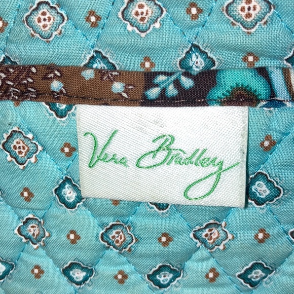 Vera Bradley Handbag/LG Java Blue Floral Quilted Tote Bag - Picture 6 of 8